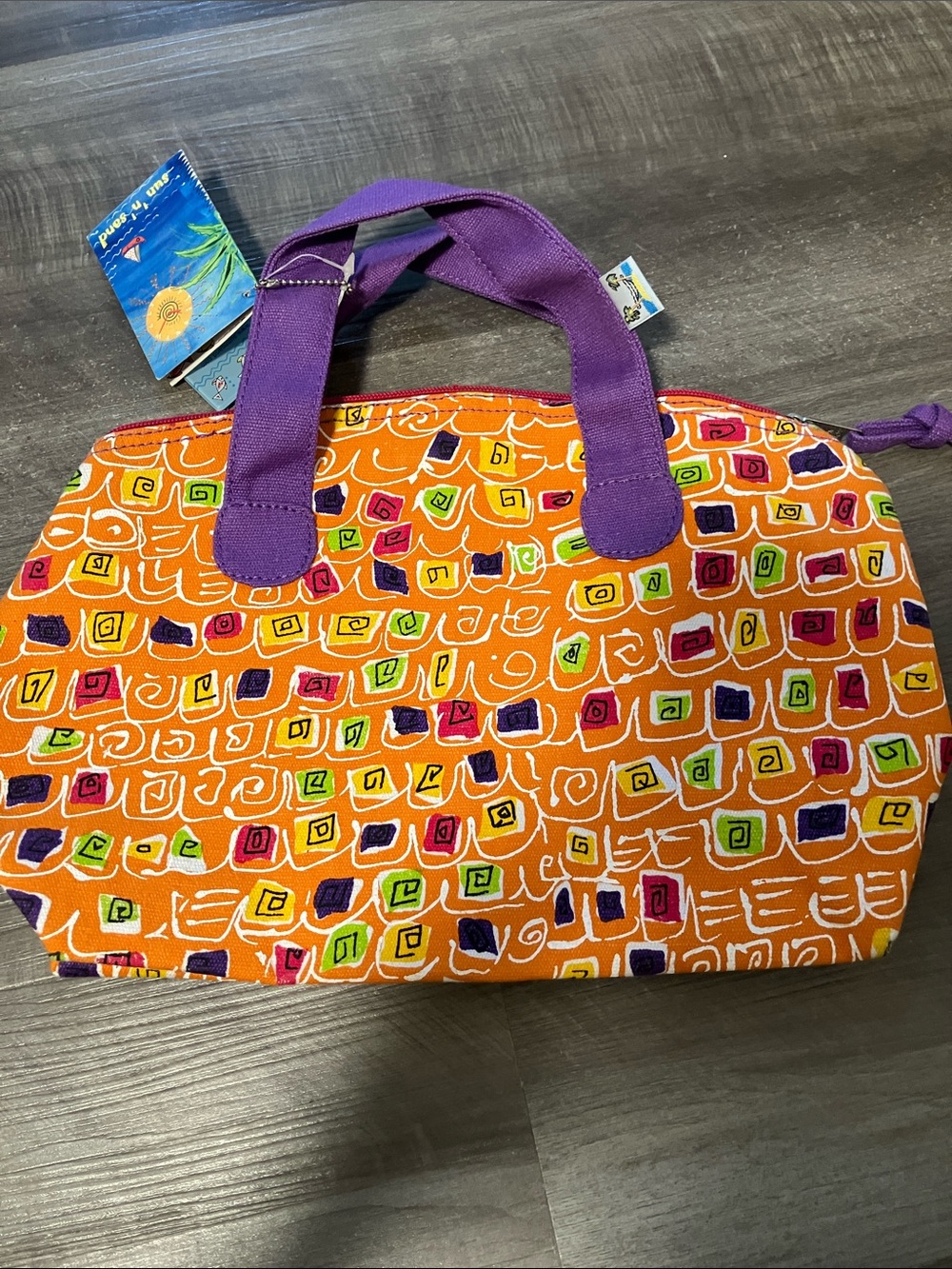 NWT Sun N Sand SMALL Pouch Canvas Beach Bag Tote vintage